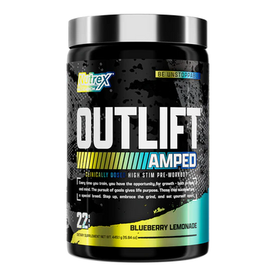 Nutrex Pre Entreno Outlift Amped 436g 22 Servicios blueberry lemonade
