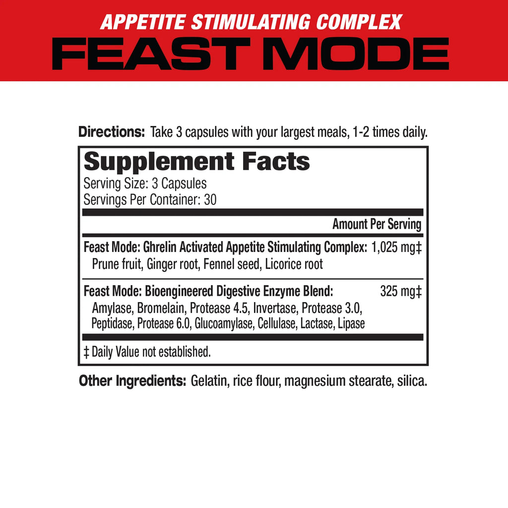 Musclemeds Vitaminas Feast Mode 90 Capsulas informacio nutricional