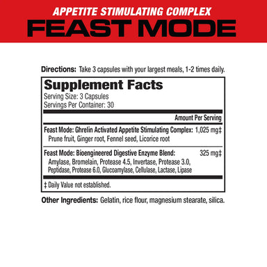 Musclemeds Vitaminas Feast Mode 90 Capsulas informacio nutricional