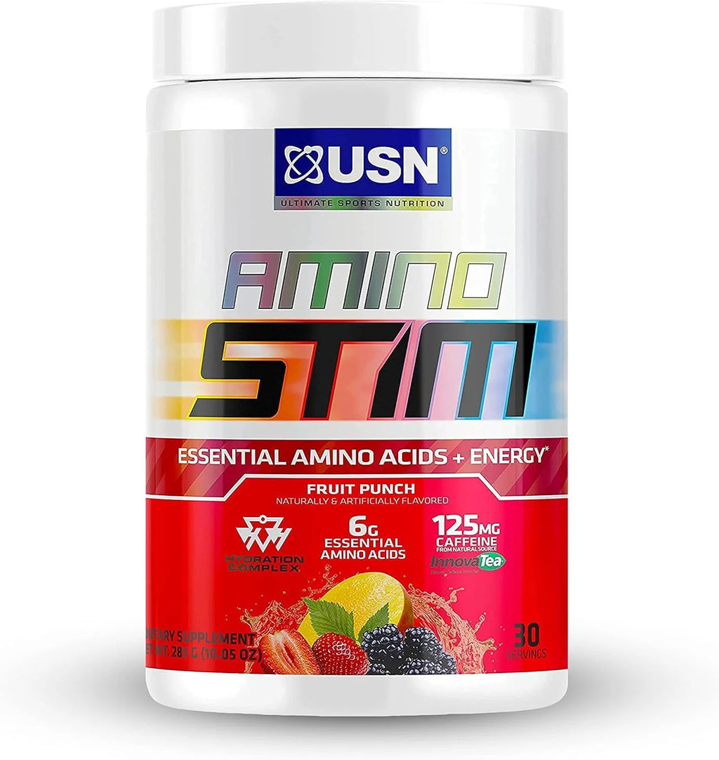 USN Amino Stim 30 servicios. Aminoácidos ponche de frutas