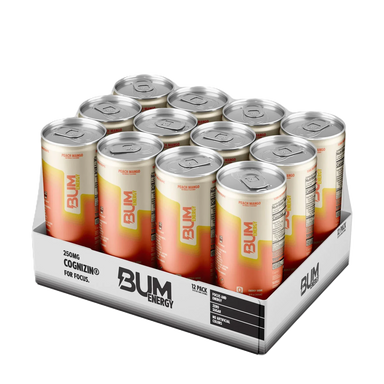 Raw Nutrition Bum Energy Drink 12 Pack Peach Mango