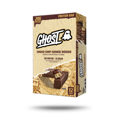 Ghost Barras De Proteina 12 barras Choco Chip Cookie Dough Portada