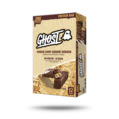 Ghost Barras De Proteina 12 barras Choco Chip Cookie Dough Portada