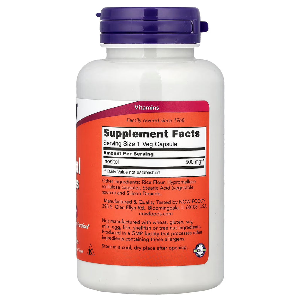 Now Foods Inositol 500mg 100 Capsulas Informacion nutricional