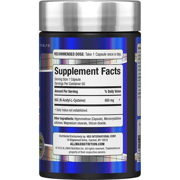 Allmax NAC (n-acetyl Cysteine) 600 Mg informacion nutricional
