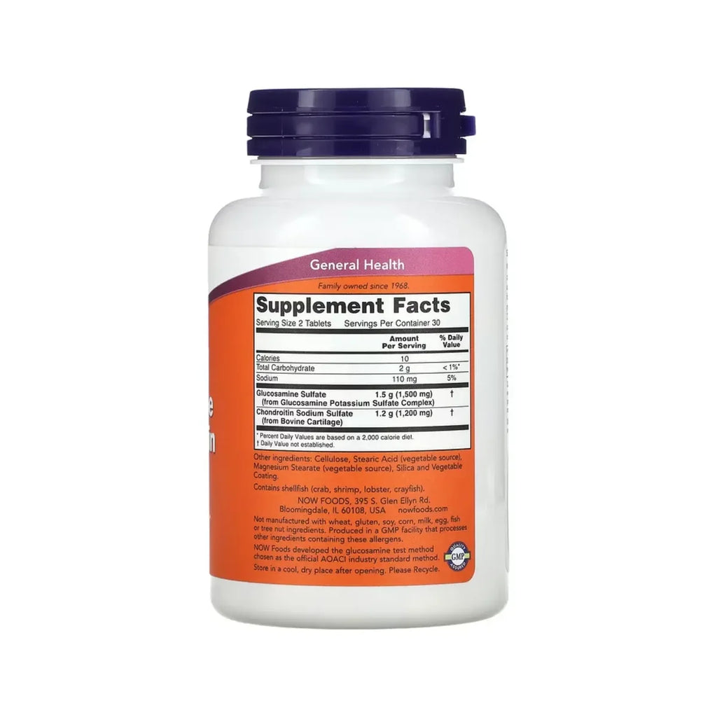 Now Foods Glucosamine & Chondroitin 60 Caps Informacion nutricional