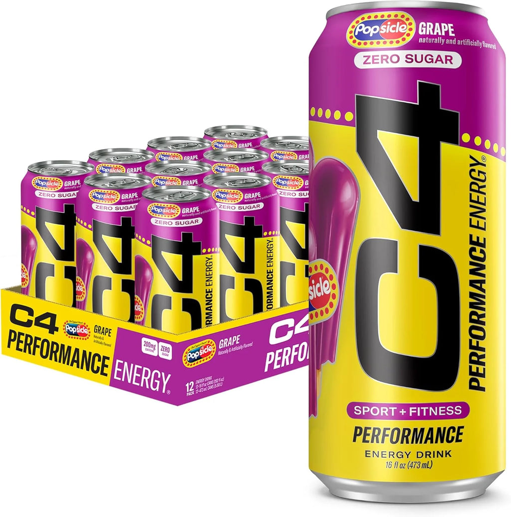 Cellucor C4 Energy Drink 16 oz 12 Pack POPSICLE grape