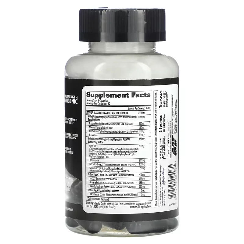 GAT Sport Jetfuel Black Series 90 Capsulas informacion nutricional
