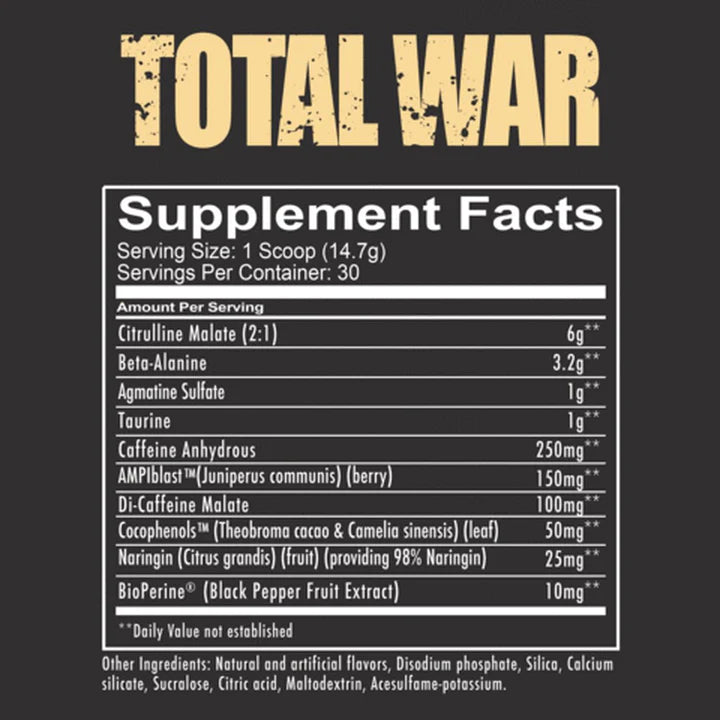 Redcon1 Total War Pre Entreno 30 Servicios informacion nutricional