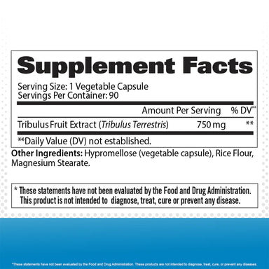GAT Sport Tribulus 90 Capsulas informacion nutricional