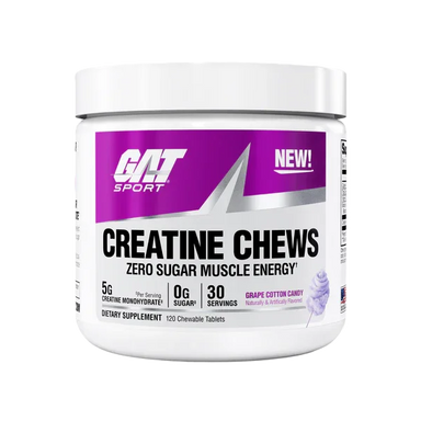 GAT Sport Creatina Chews 30 Servicios Grape Cotton Candy