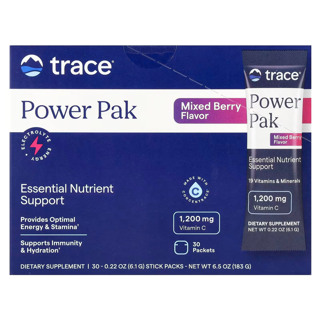 Trace Minerals Power Pak Frutos Rojos Mixtos 30 Sobres