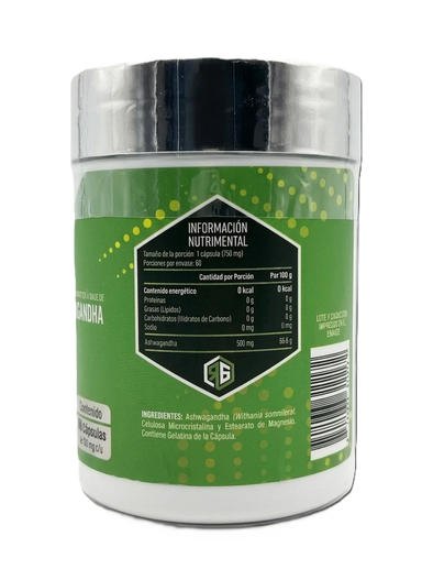 Red Gold Ashwagandha 60 Cápsulas Informacion nutricional