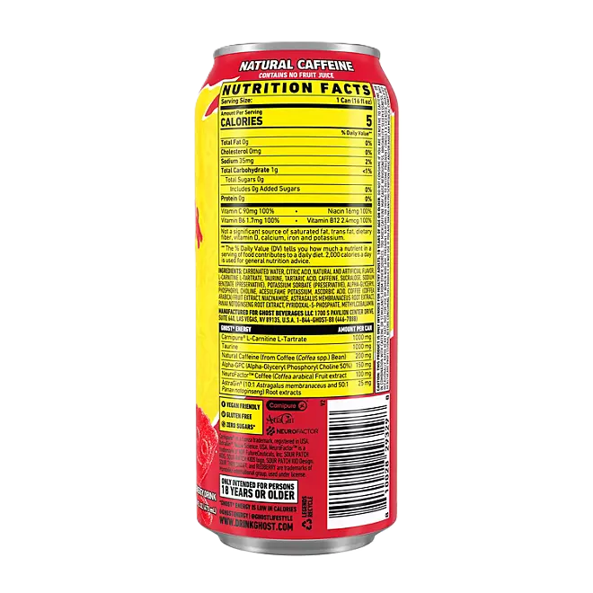Ghost Energy Drink 15 pack (Sour Patch Redberry, Sour Patch Blue Raspberry , Orange Cream)