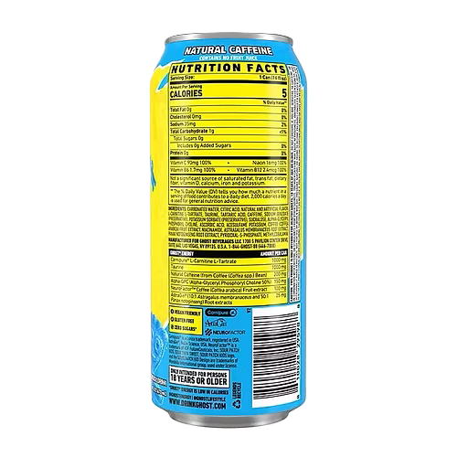 Ghost Energy Drink 15 pack (Sour Patch Redberry, Sour Patch Blue Raspberry , Orange Cream)