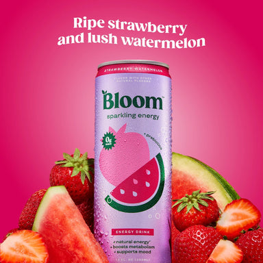 Bloom Sparkling Energy 12oz 12 pack Strawberry Watermelon
