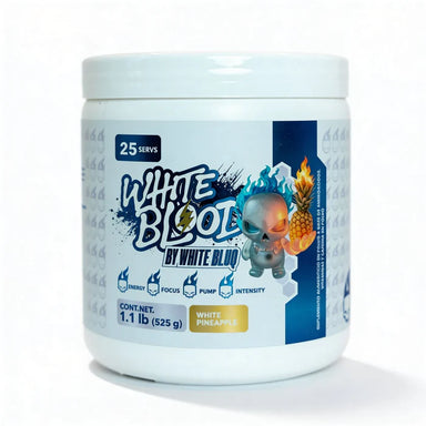 Essentials White Blood By White Bluq Pre Entreno 1.1 Lbs 25 Servicios White Pineapple