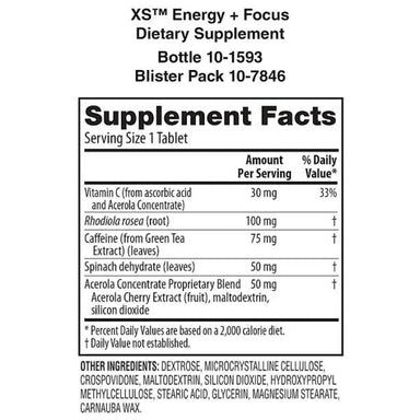 Nutrilite Rhodiola 60 tabletas Informacion Nutricional