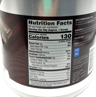 Cellucor C4 Whey Protein 5lb 66 Servicios Chocolate Hershey´s Informacion nutricional