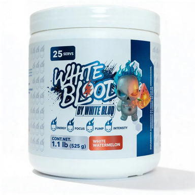 Essentials White Blood By White Bluq Pre Entreno 1.1 Lbs 25 Servicios White Watermelon Portada