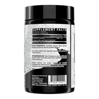 Nutrex L Carnitina 1000 60 Capsulas Informacion nutricional