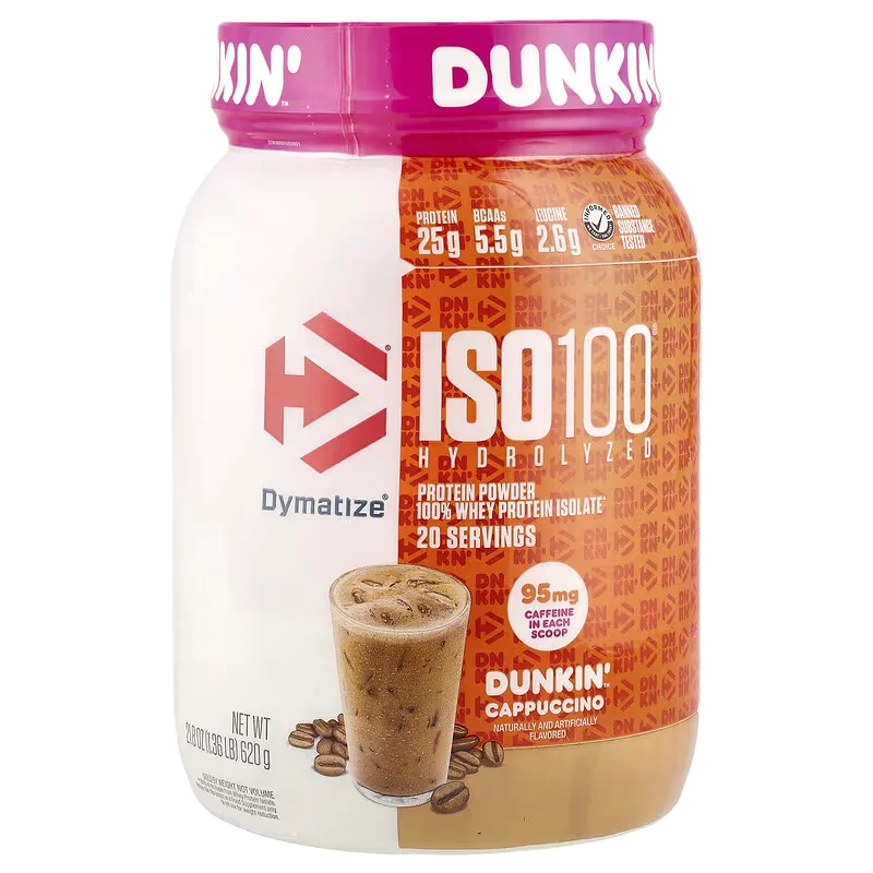 Dymatize Proteina Iso 100 1.4 Lbs Dunkin Cappuccino Portada