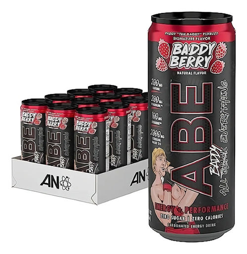 AN ABE Energy Drink + Performance 11.2 Oz 12 Pack Baddy berry
