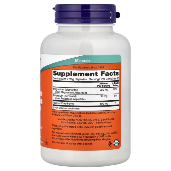 Now Foods Magnesium & Potassium 120 Veg Capsulas Informacion nutricional