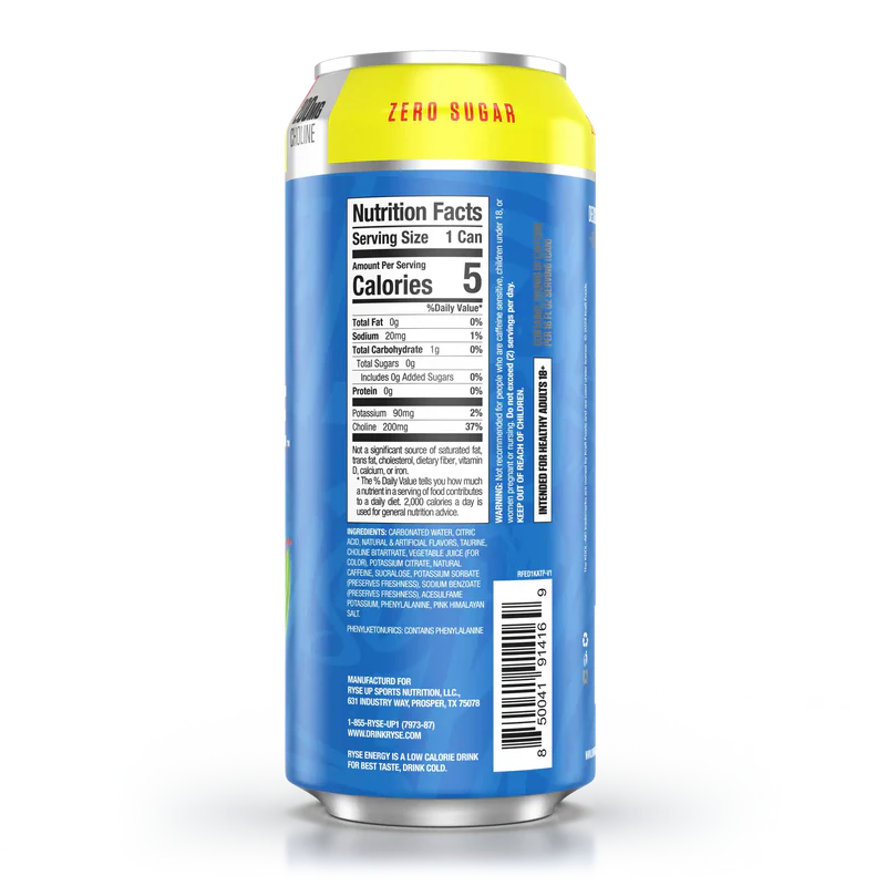 Ryse Fuel Energy Drink 12 Pack Kool Aid informacion nutricional}