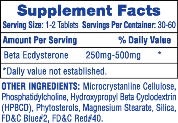 Hi Tech Ecdisten 60 Tabletas Informacion nutricional