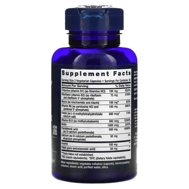 Life Extension Complejo B Complex Bioactivo 60 Cápsulas Informacion nutricional
