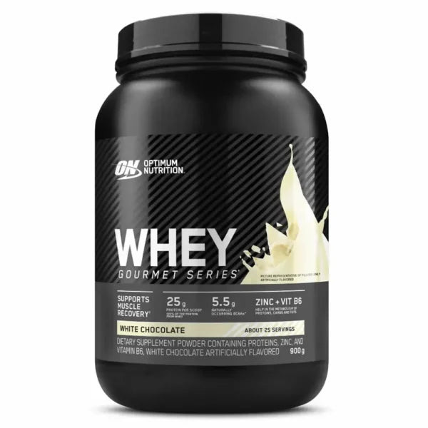 Optimum Nutrition Proteina Whey Gourmet 900gr 24 Servicios white Chocolate