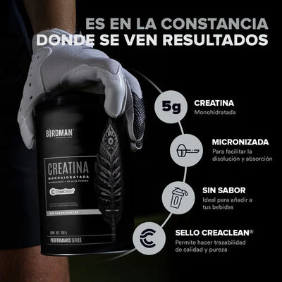 Birdman Creatina Alta Pureza Polvo 450gr 90 Servicios portada 2