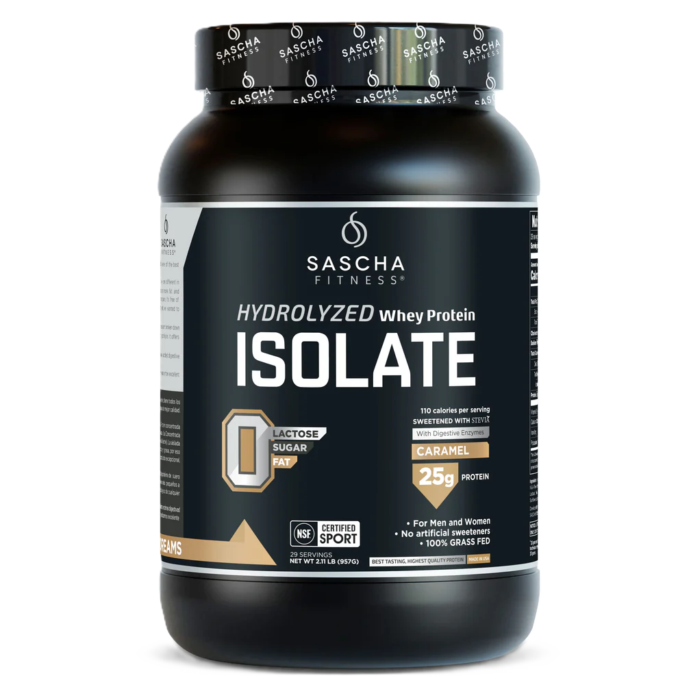 Sascha Fitness Proteina Isolate 2 Lbs 28 Servicios caramelo