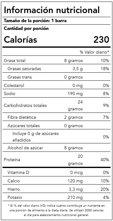 Think! High Protein 10 Barras de Proteina Informacion nutricional