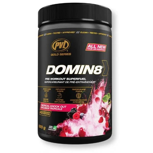 PVL Domin8 Pre Workout 20 Serv tropical Knock out