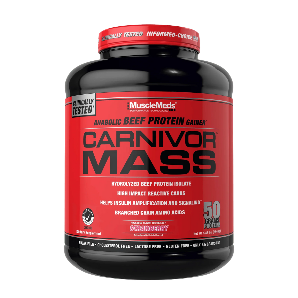 Musclemeds Proteina Carnivor Mass 5.9 libras fresa