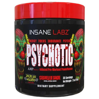 Insane Labz Psychotic Blend Pre Entreno 35 Serv Caramelo de Sangre Edicion Dia de Muertos