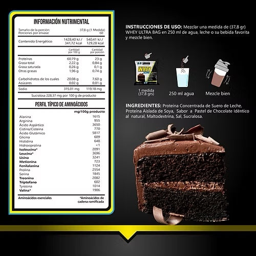 BHP Nutrition Proteina Whey Ultra 5Lbs informacion nutricional