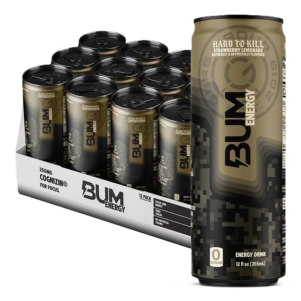 Raw Nutrition Bum Energy Drink 12 Pack Strawberry lemonade