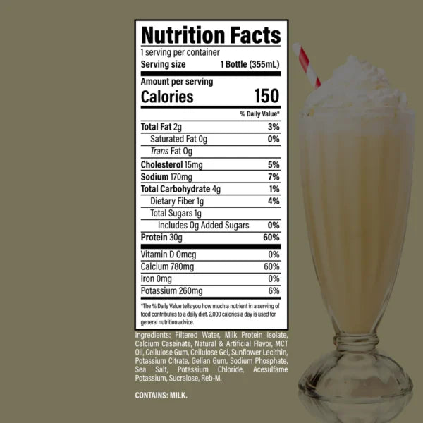 Raw Nutrition Itholate Protein Ready To Drink 12 Pack Informacion nutricional