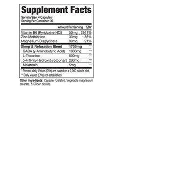 ronnie coleman sleep xs 100capsulas informacion nutricional