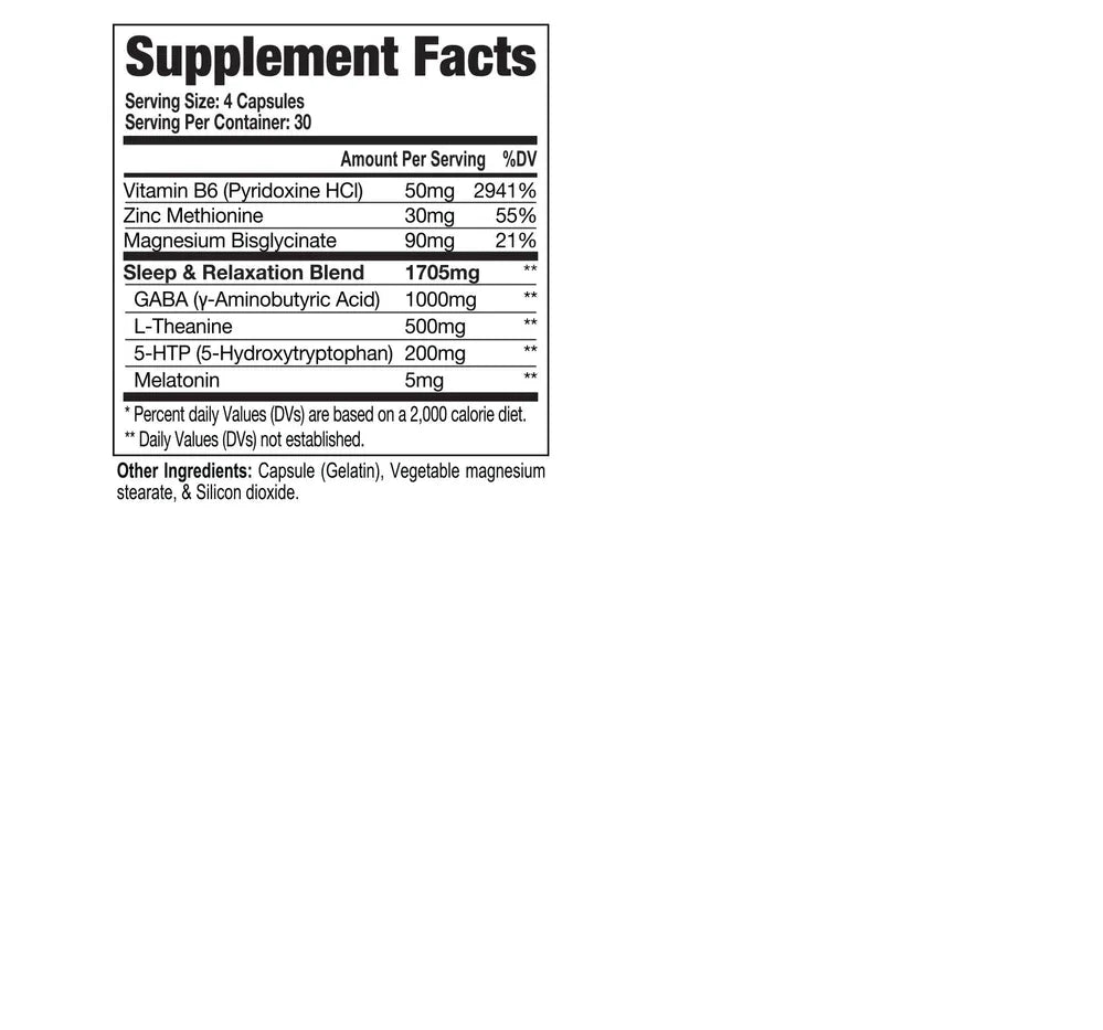 ronnie coleman sleep xs 100capsulas informacion nutricional