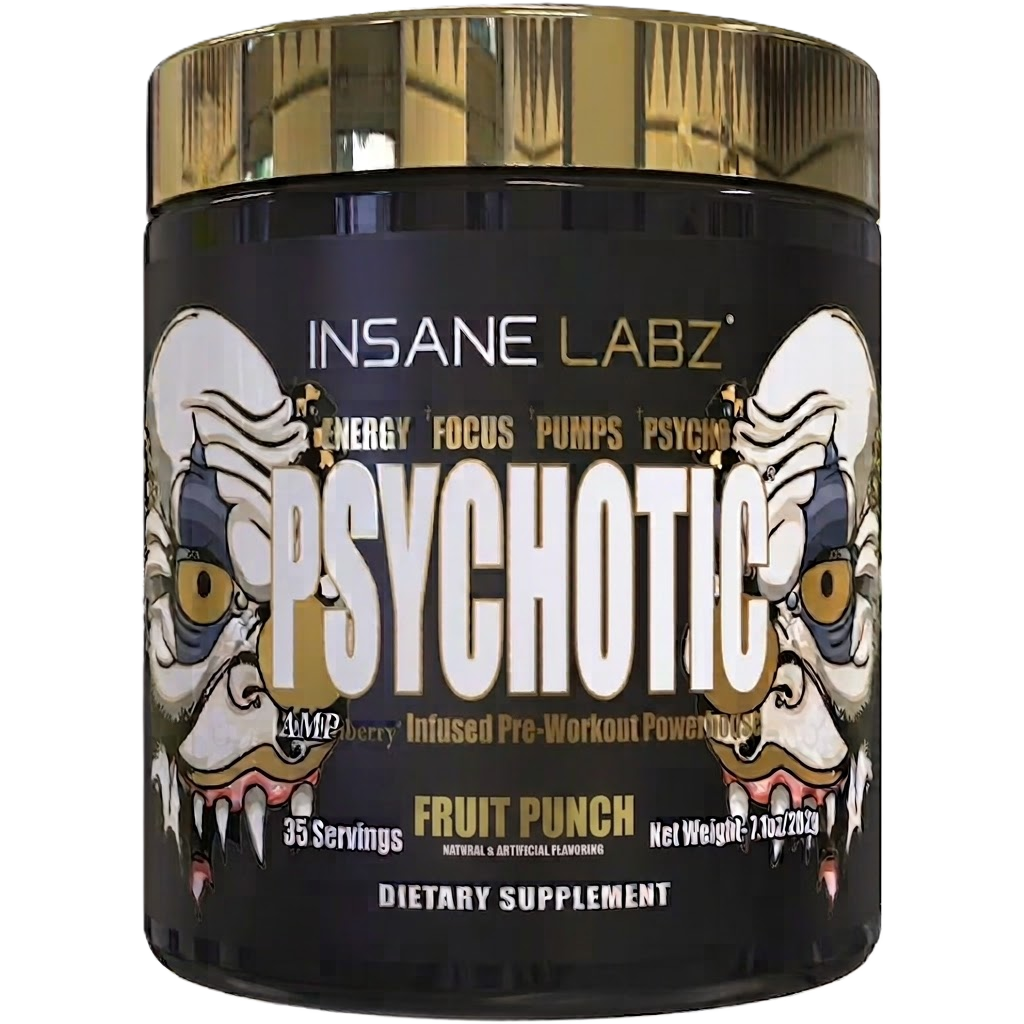 Insane Labz Psychotic Gold Pre Enterno 35 servicios ponche de frutas