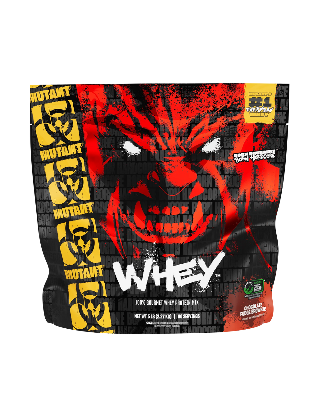 Mutant Whey Proteina 5 libras 61 servicios chocolate fudge brownie