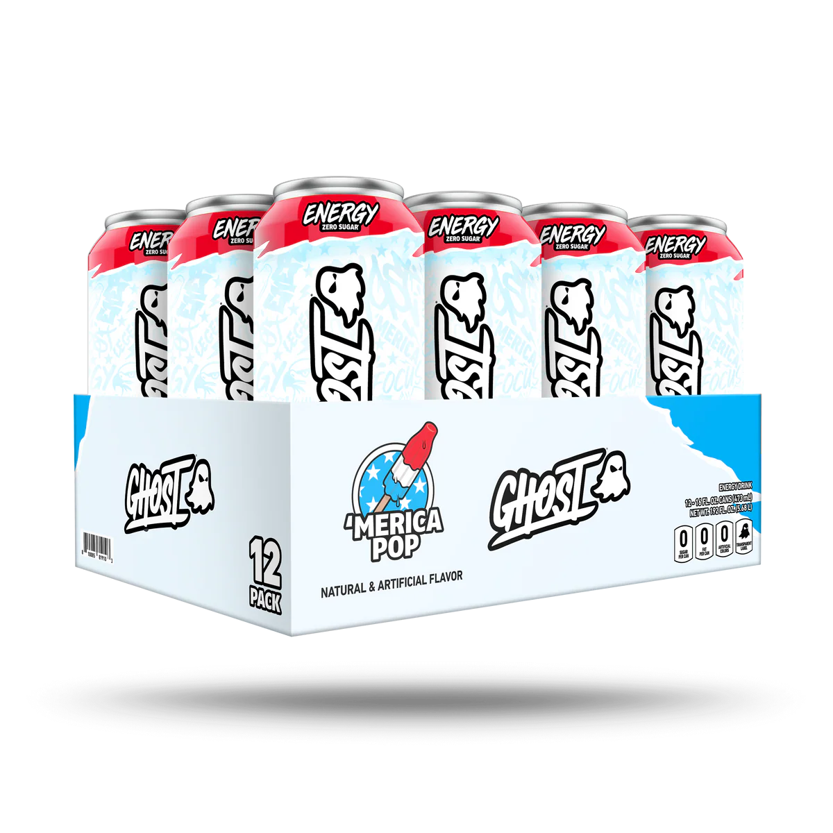 Ghost Energy Drink 16Oz 12 Pack ´merica pop