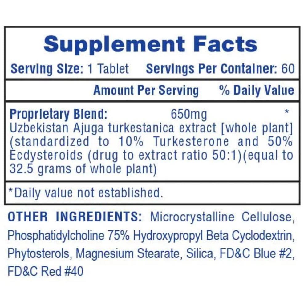 Hi Tech Turkesterone 650 60 Tabletas I)(nformacion nutricional