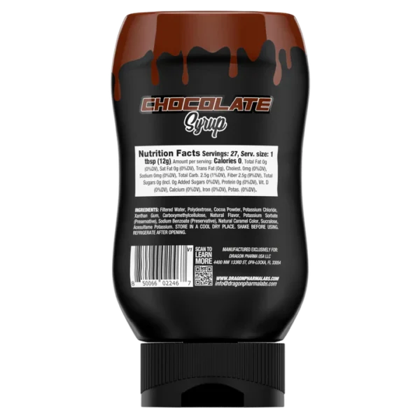 Dragon Pharma Dips Chocolate Syrup 335 Gr Informacion nutricional