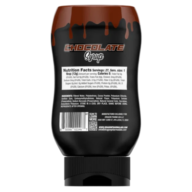 Dragon Pharma Dips Chocolate Syrup 335 Gr Informacion nutricional
