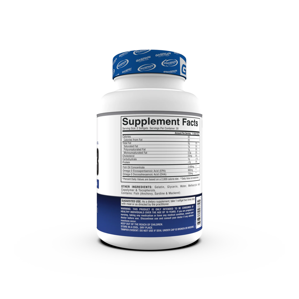Gaspari Nutrition Omega-3 2400 Mg 60 Capsulas informacion nutricional